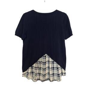 Preppy Layered Short Sleeve Top Sz Med Collegiate Quiet Luxury Old Money